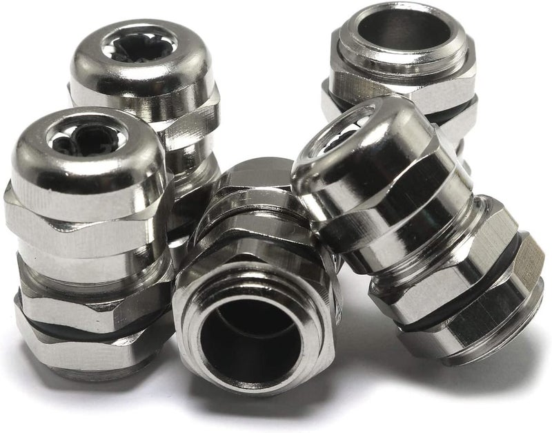 SQXBK 5PCS PG9 4-8mm Wire Range Metal Waterproof Connector Fastener Locknut Stuffing Cable Gland - Image 1